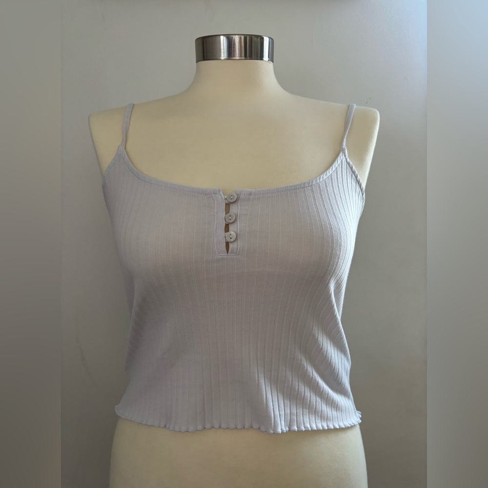American Eagle Outfitters Light Gray Ribbed Camisole